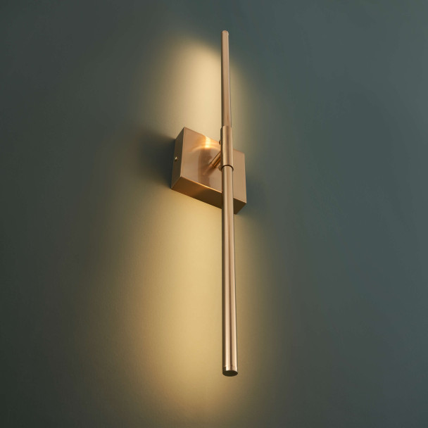 Aplique mural tubo LED dorado latón - Collins