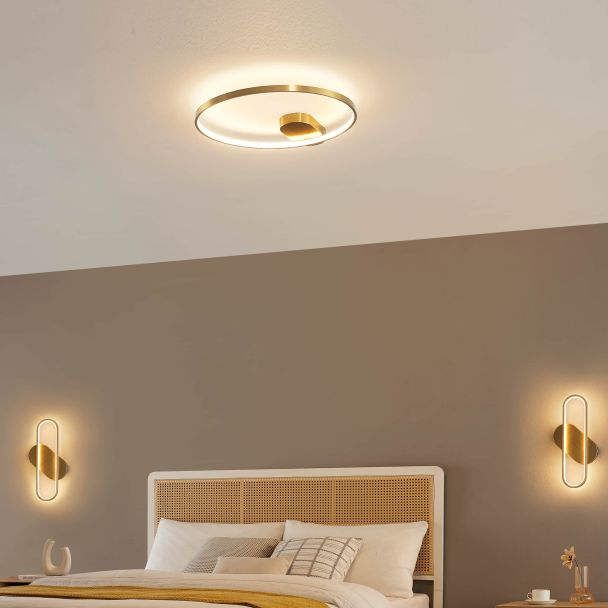 Plafón de diseño de círculo dorado 50 cm -Evelia