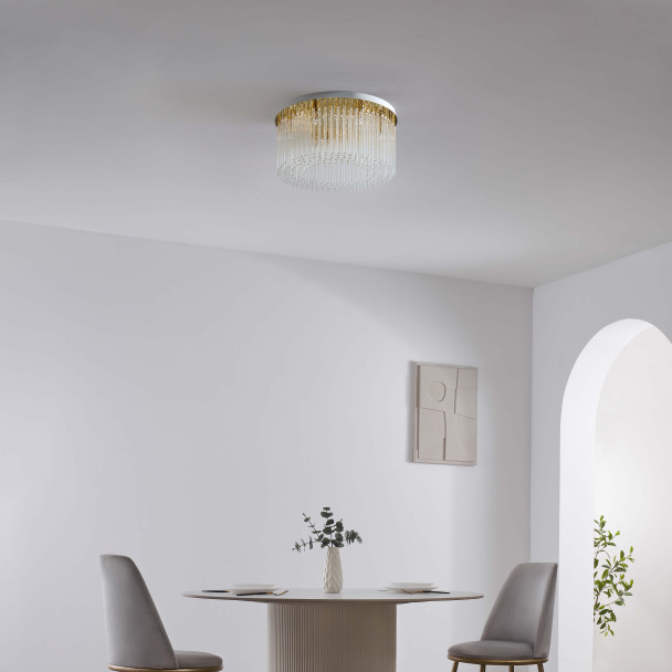 Plafón LED cristal dorado diseño sofisticado - Sandrilla