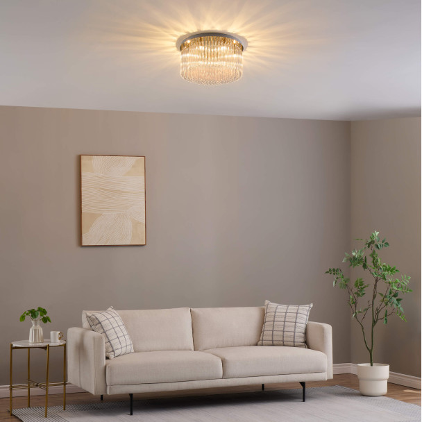 Plafón cristal dorado luz cálida y suave - Sandrilla