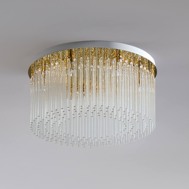 Plafón LED cristal dorado efecto cascada - Sandrilla