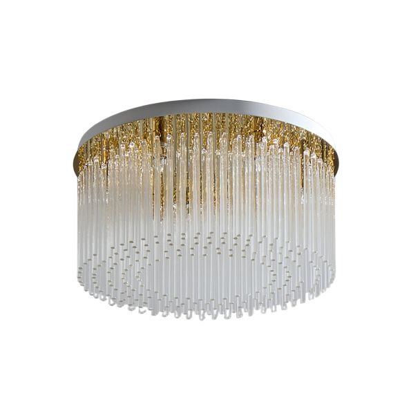Plafón cristal dorado anillo luminoso integrado - Sandrilla