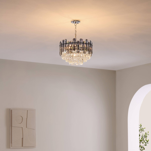 Lámpara de techo cristal negro ahumado - Tarragona