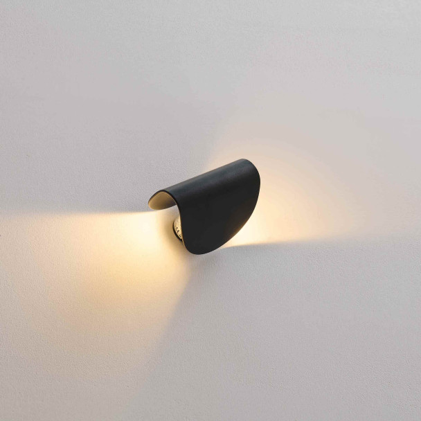 Aplique de pared LED negra baño - Notte