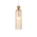 Lámpara colgante dorada cristal estriado - Leonora