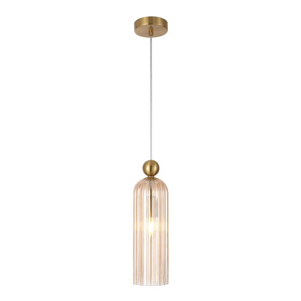 Lámpara colgante LED dorada altura ajustable - Leonora