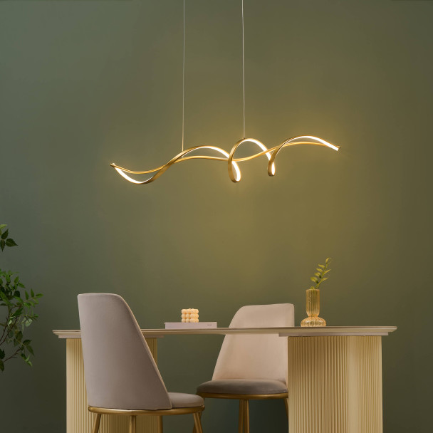 Lámpara colgante LED dorada elegante - Lybella
