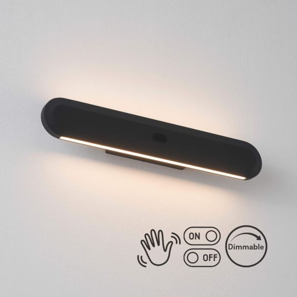 Aplique LED negro regulable para interior con sensor - Aika