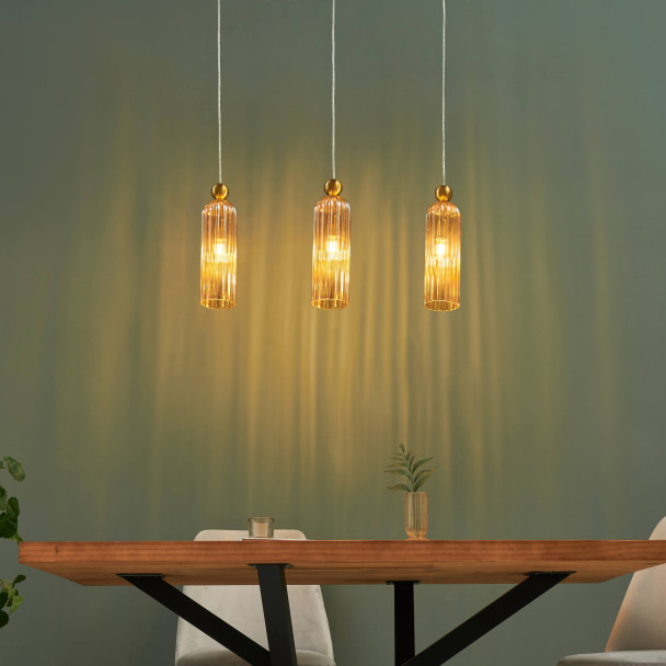 Lámpara colgante LED dorada moderna - Leonora
