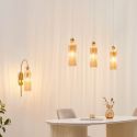Lámpara colgante LED dorada múltiple ideal para comedor - Leonora