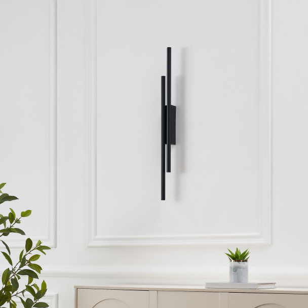 Aplique LED negra vertical luz bidireccional - Gali