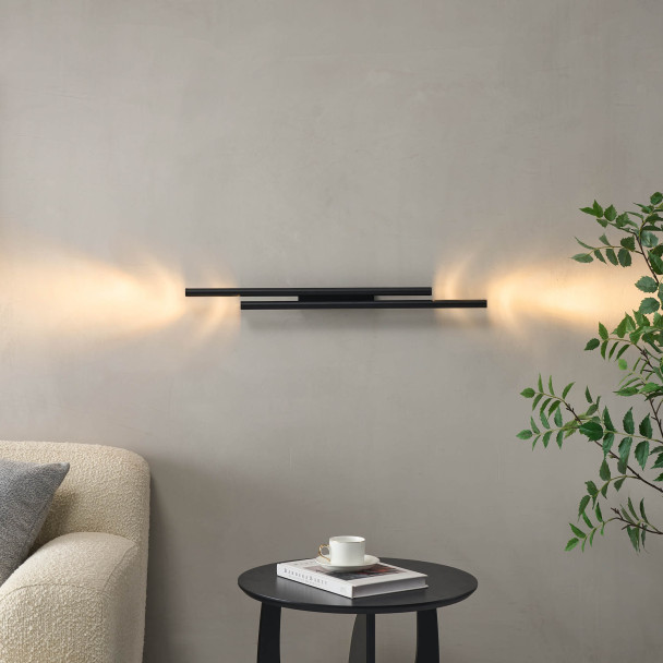 Aplique LED negra luz suave y uniforme - Gali