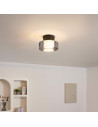 Iluminación de pared o techo en metal y vidrio 20 cm - Valdo