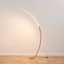 Lámpara de pie curvada LED regulable latón mate de 184 cm - Thalia
