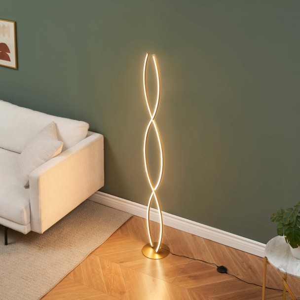 Lámpara de pie LED dorada moderna - Orionis