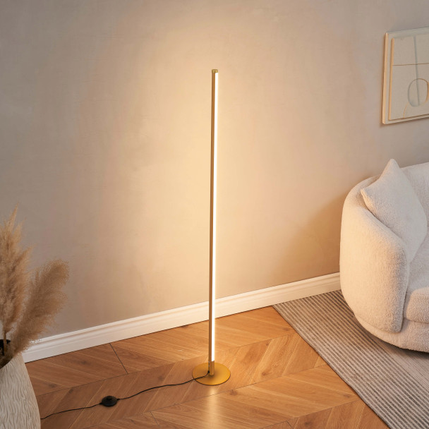 Lámpara de pie LED dorada minimalista - Sloane