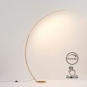 Lámpara de pie curvada LED regulable latón mate de 184 cm - Thalia