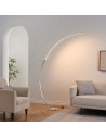 Gran lámpara de pie curvada LED regulable cromada 184 cm - Thalia