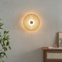Aplique de pared dorado de vidrio texturizado - Ossara