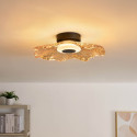 Aplique de pared decorativo de vidrio ámbar trabajado - Lioria
