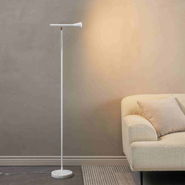 Lámpara de pie blanca orientable para lectura - Holen
