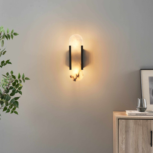 Aplique de pared contemporáneo de alabastro luminoso - Enola