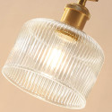 Lámpara colgante dorada moderna vidrio transparente - Auréline