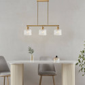 Lámpara colgante dorada vidrio transparente chic - Auréline