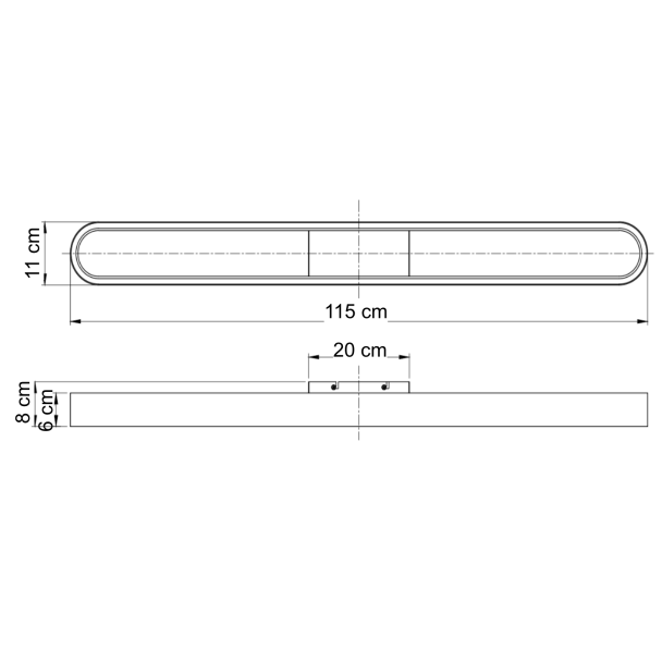 Iluminación lineal beige LED regulable 115 cm -...