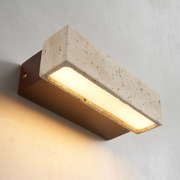 Luminaria madera oscura travertino - Varelli
