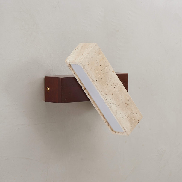 Luminaria madera oscura travertino natural - Varelli