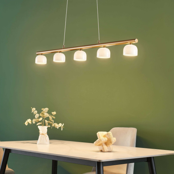 Lámpara colgante dorada larga elegante y luminosa - Nysséa