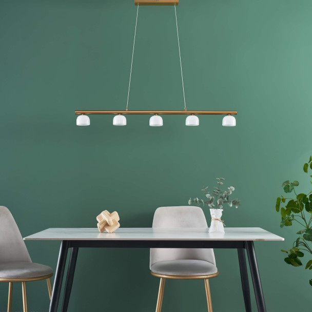 Lámpara colgante moderna dorada diseño lineal - Nysséa