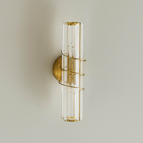 Aplique metal dorado y vidrio transparente - Daryna