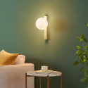 Aplique de pared latón vidrio opal moderno - Noava