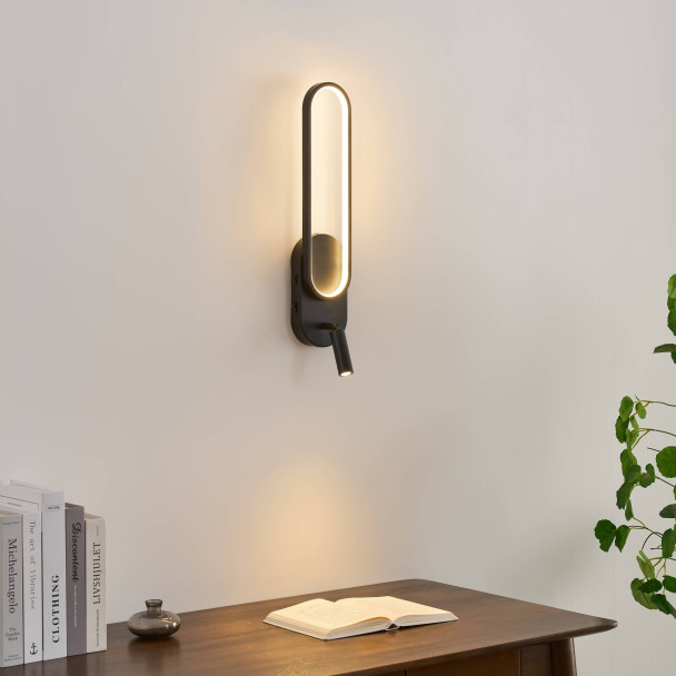 Aplique con luz de lectura orientable estilo contemporáneo - Jena