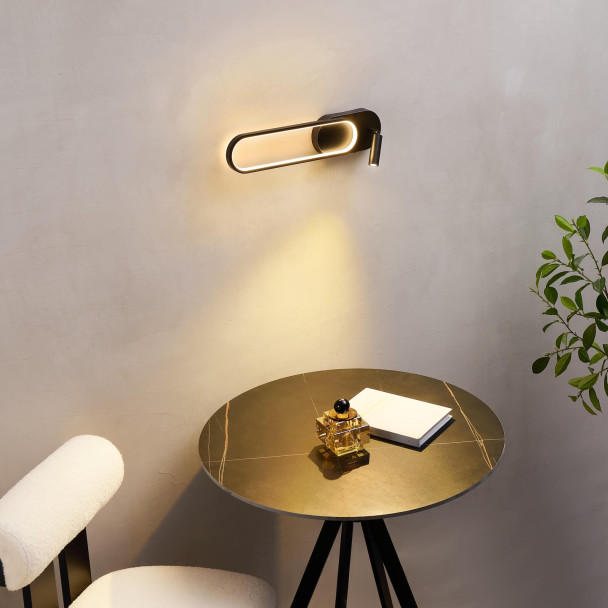 Aplique de pared moderno negro ambiente suave - Jena