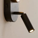 Aplique de pared con luz de lectura negra decoración refinada - Jena