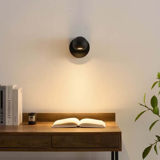 Aplique de pared negro elegante - Loën