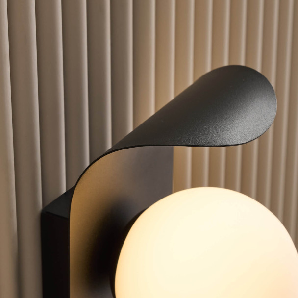Aplique de pared negro con interruptores independientes - Matalia