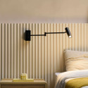 Luz de lectura orientable negra ideal para dormitorio - Rimio