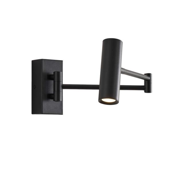 Aplique negro LED con luz de lectura orientable y función táctil - Rimio