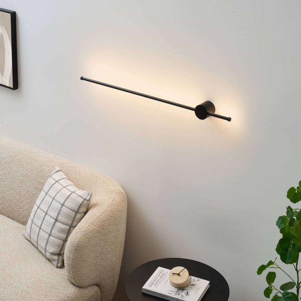 Aplique de pared negra LED minimalista - Nikolai