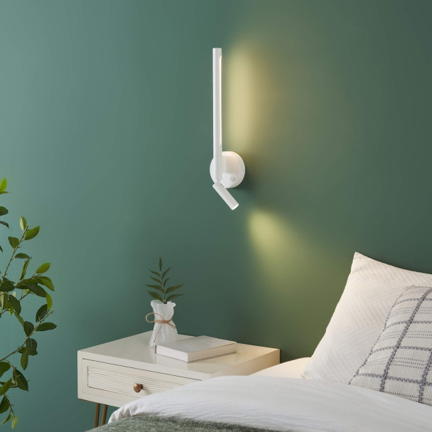 Luminaria mural LED con luz de lectura orientable - Noxea
