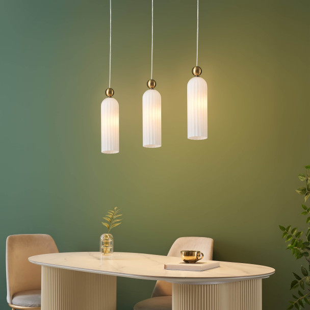 Iluminación colgante dorada luz suave - Leonora