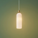 Luminaria dorada opal para salón - Leonora