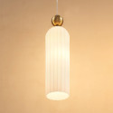 Lámpara colgante blanca y dorada decoración refinada - Leonora