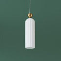 Iluminación colgante de vidrio opal trabajado - Leonora