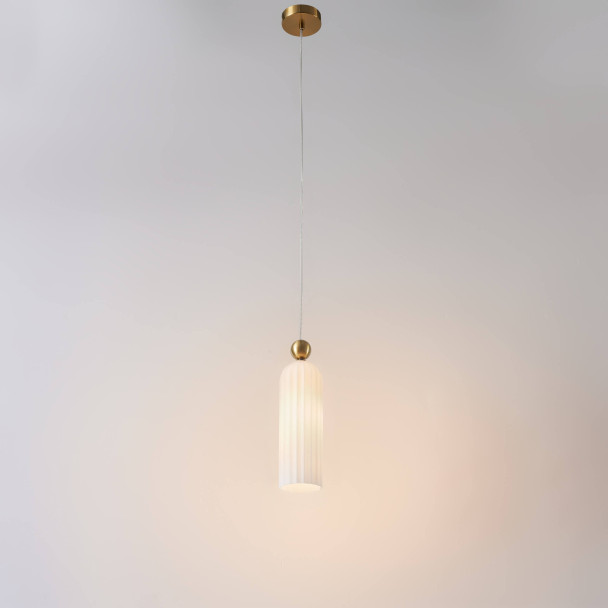 Lámpara colgante opal blanca composición múltiple - Leonora