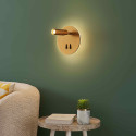 Luz de lectura moderna doble LED con interruptor dorado - Bilbao